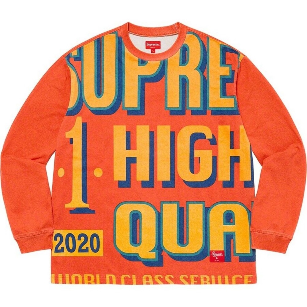 Supreme Men's World Class L/S Top Long Sleeves Orange Size M NEW